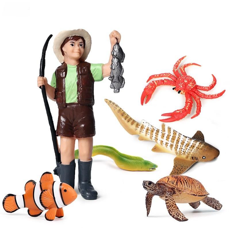 Realistic Farm And Ranch Plastic Figurine Set Detailed Farmer Models