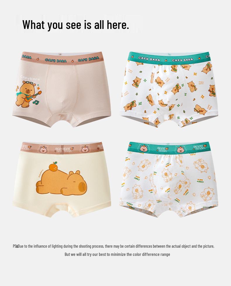 Children's Class A Pure Cotton Boxer Briefs, Antibacterial, 100% Cotton Crotch
