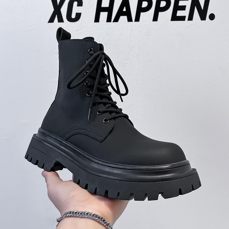Autumn and Winter 2024 New Martin Boots Men's British Style High-top Thick-soled Heightening Tooling Locomotive Men's Boots 2868-A