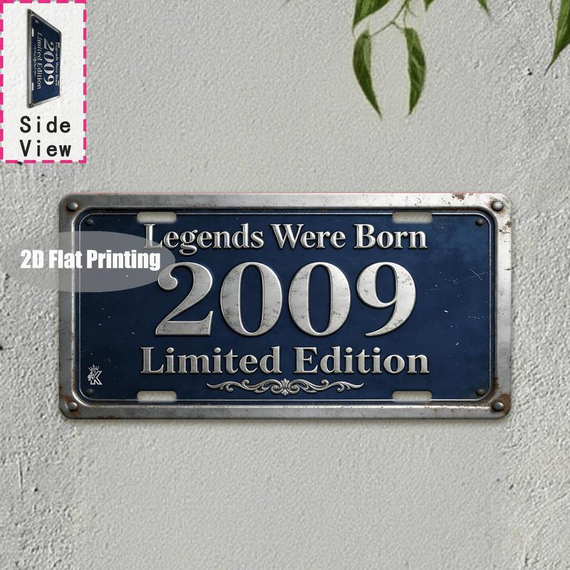 Tin Sign Vintage Durable Metal Plaque Wall Decor Home Office Bar Man Cave Bedroom European City Birth Year License Plate Wa