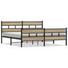 Metal Bed Frame without Mattress Sonoma Oak Finish 180x200 cm