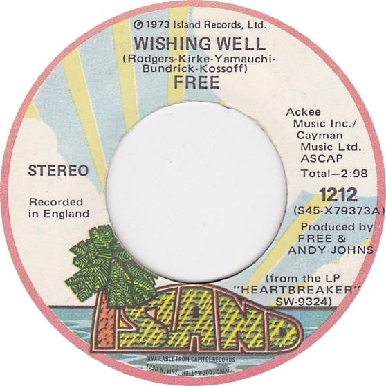 7inch Record FREE Wishing Well Let Me Show You 1212 Island Records 1973 US Rock Used