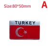 Aluminum TURKEY National Flag Map Car Motorcycles Styling Body Badge Emblem Decal Sticker For TOGG Renault Hyundai Accessories DD6