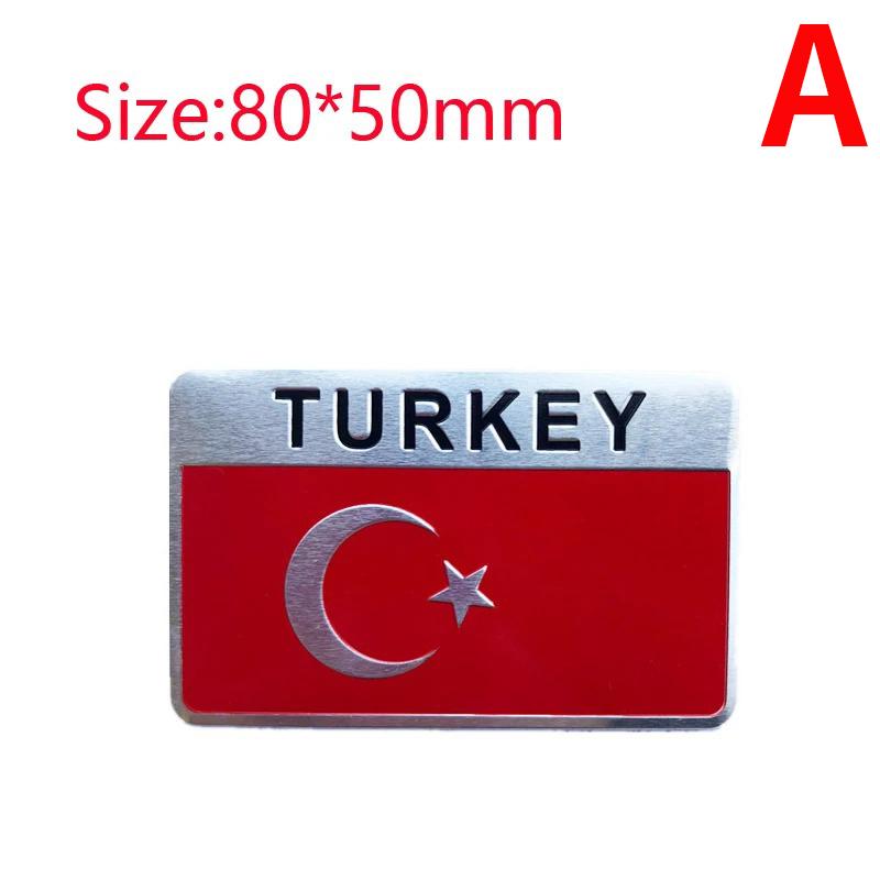 Aluminum TURKEY National Flag Map Car Motorcycles Styling Body Badge Emblem Decal Sticker For TOGG Renault Hyundai Accessories DD6
