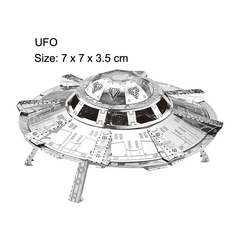 3D Metal Puzzle Ufo Diy Handmade Space Exploration Spacecraft Assembly Model Jigsaw Puzzle Toys For Adult Kids