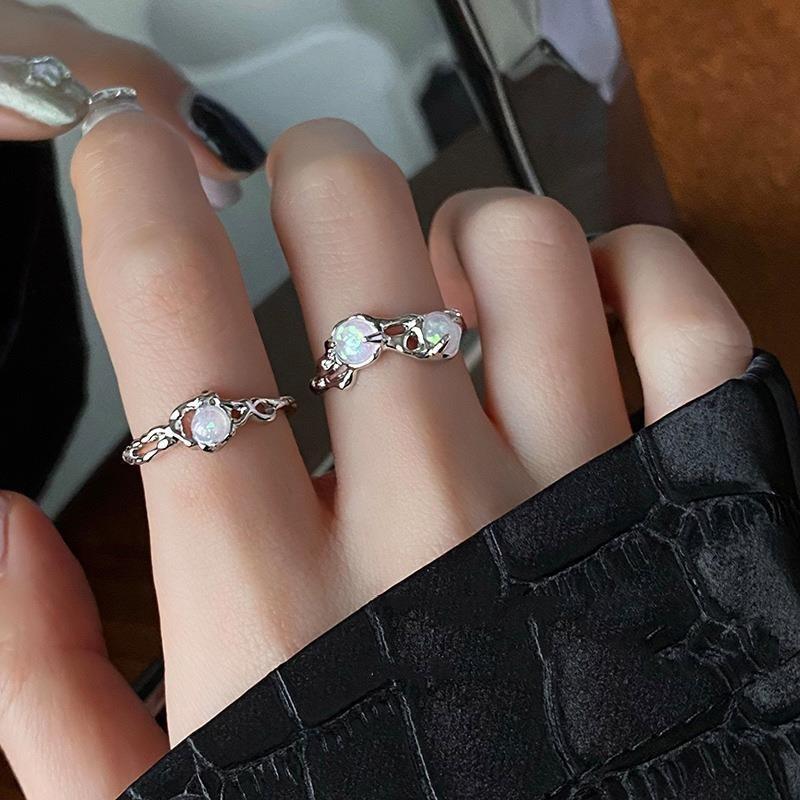 Unique Irregular Moonstone Ring For Women Modern And Sophisticated Adjustable Finger