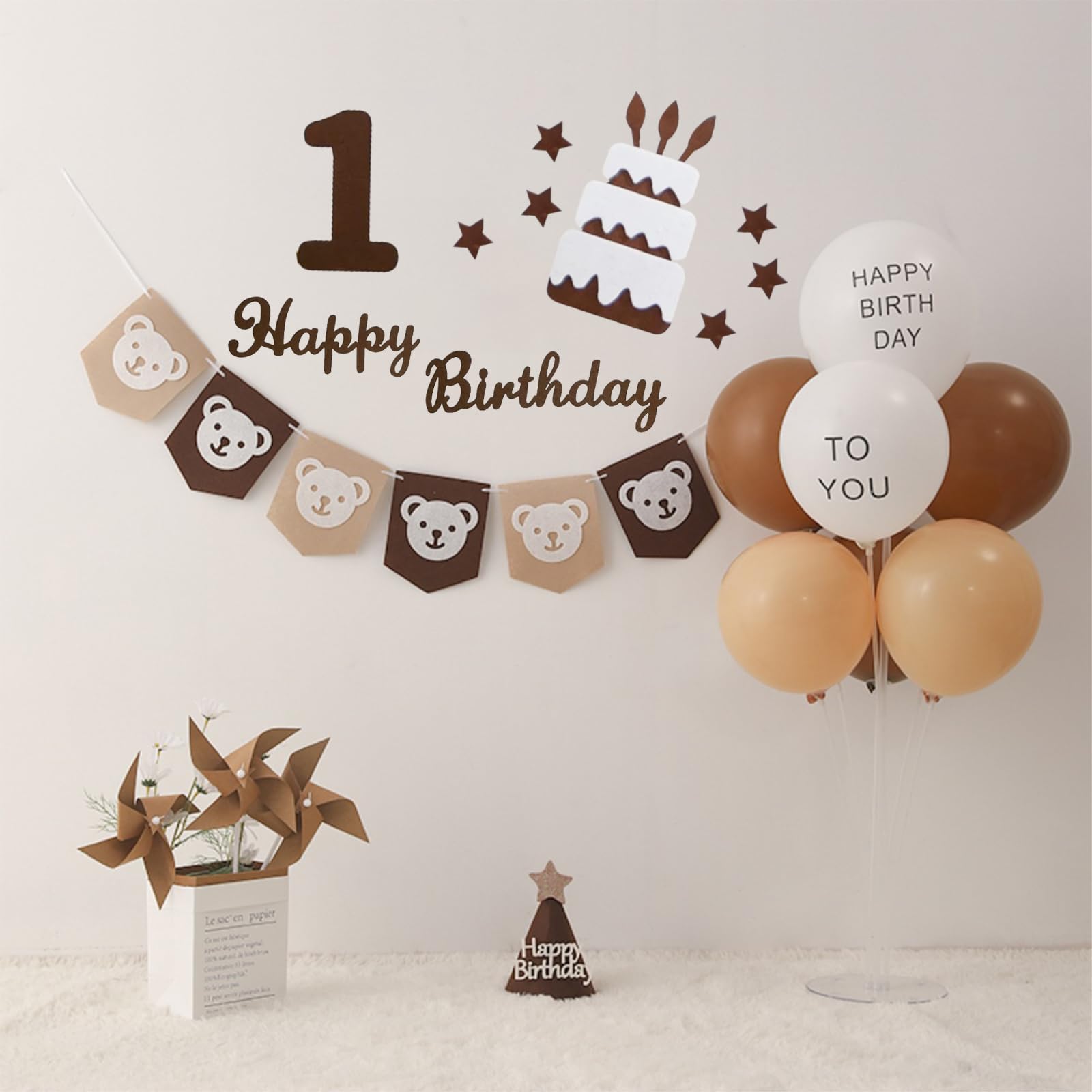 

SensaBliss First Birthday Decoration Girl Boy Garland Wall Banner Party Ornaments Happy Birthday Felt Banner