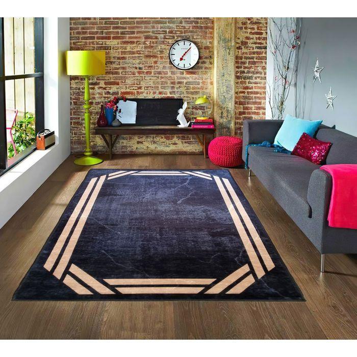Tapis de salon REBELLE, Noir Dimensions - 160x230