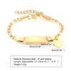 Personalized Heart Chain ID Name Bracelet for Boys Girls, Stainless Steel Nameplated Date Engraved Customized Birthday Gift