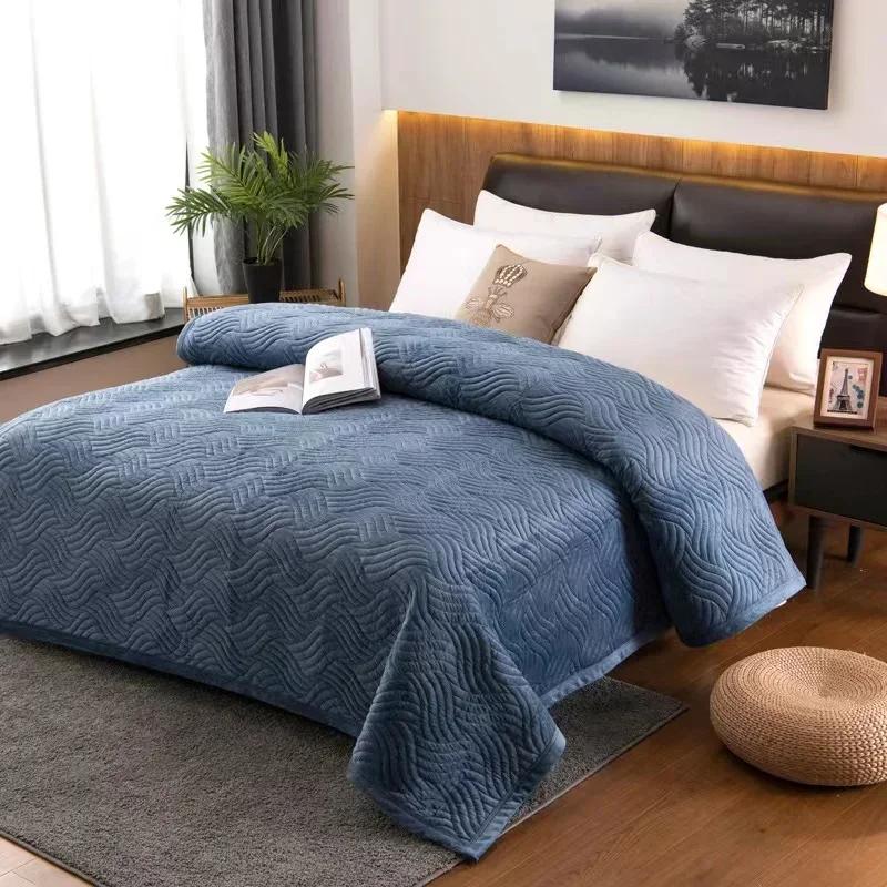 Couette ultra douce de qualité supérieure pour toutes les saisons, couvre-lit matelassé en velours doux, drap de lit léger et respirant