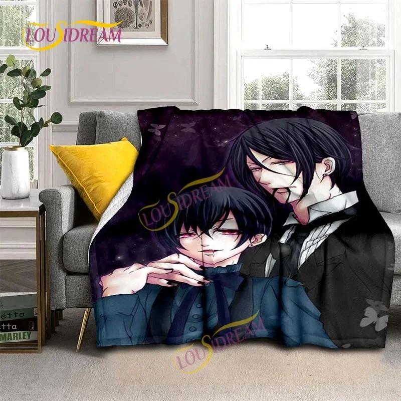 Black Butler Animation Flannel Blanket, Comfortable, Household Picnic Blanket, Suitable for All Seasons