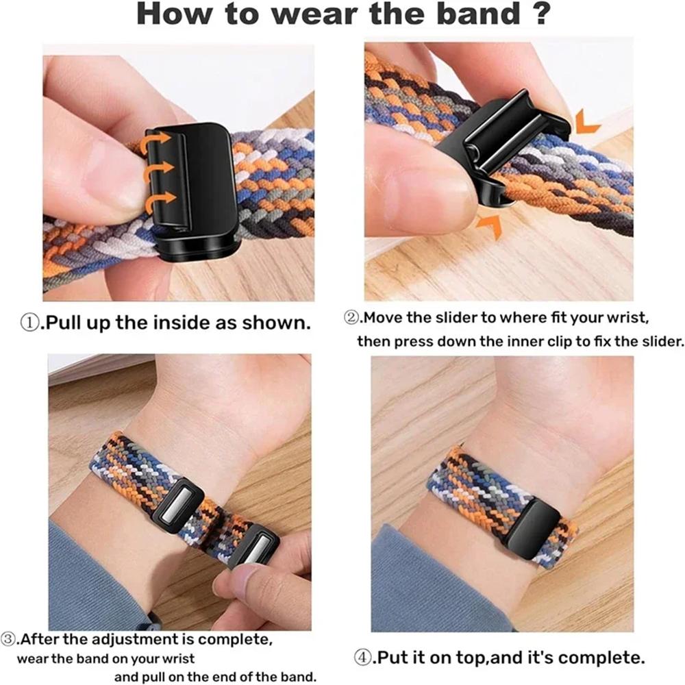 Braided Strap For Apple Watch Bands 40mm 45mm 41mm 44mm 42/46mm 49mm Magnetic Bracelet iWatch Series Se 7 5 6 8 9 10 11 Ultra3 2