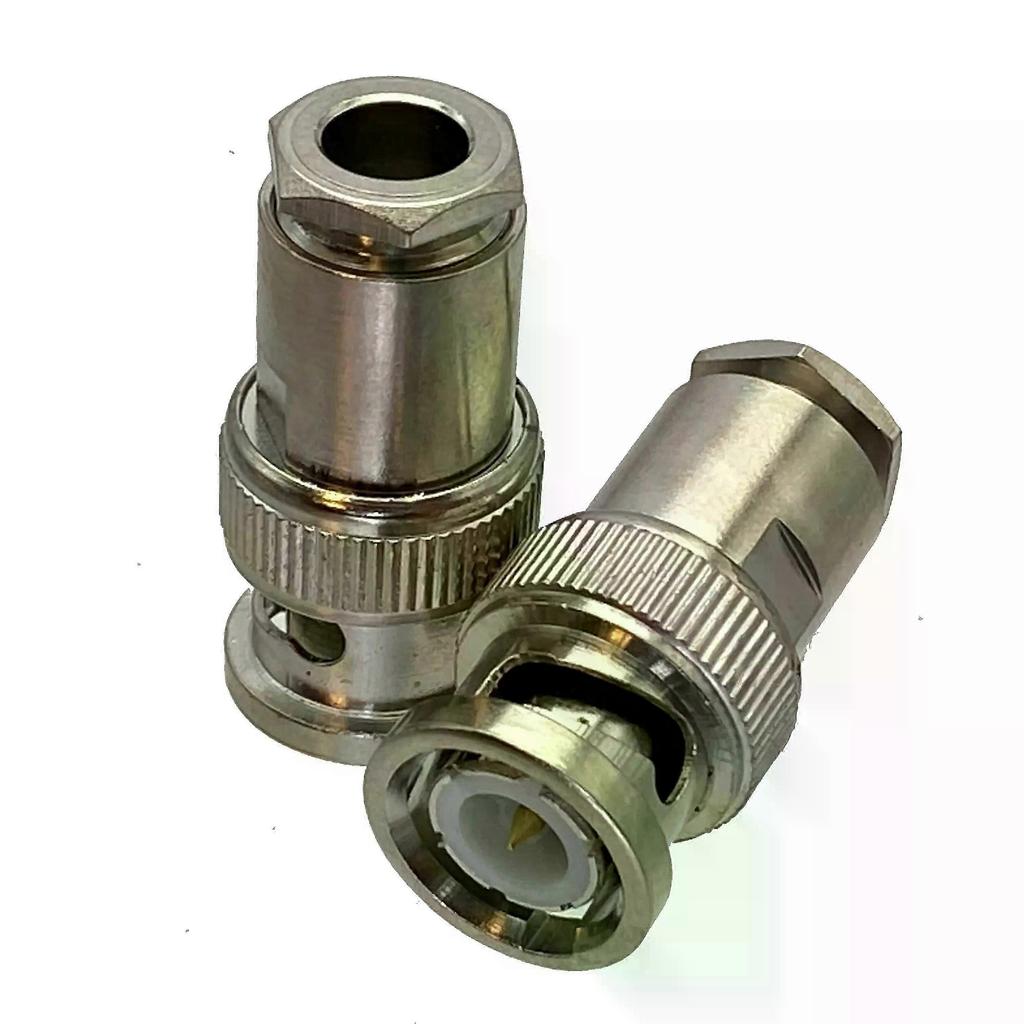 1Pcs Connector BNC Male plug Clamp RG58 RG142 LMR195 RG400 Cable RF Adapter Coaxial High Quanlity 50ohm Brass,zxl