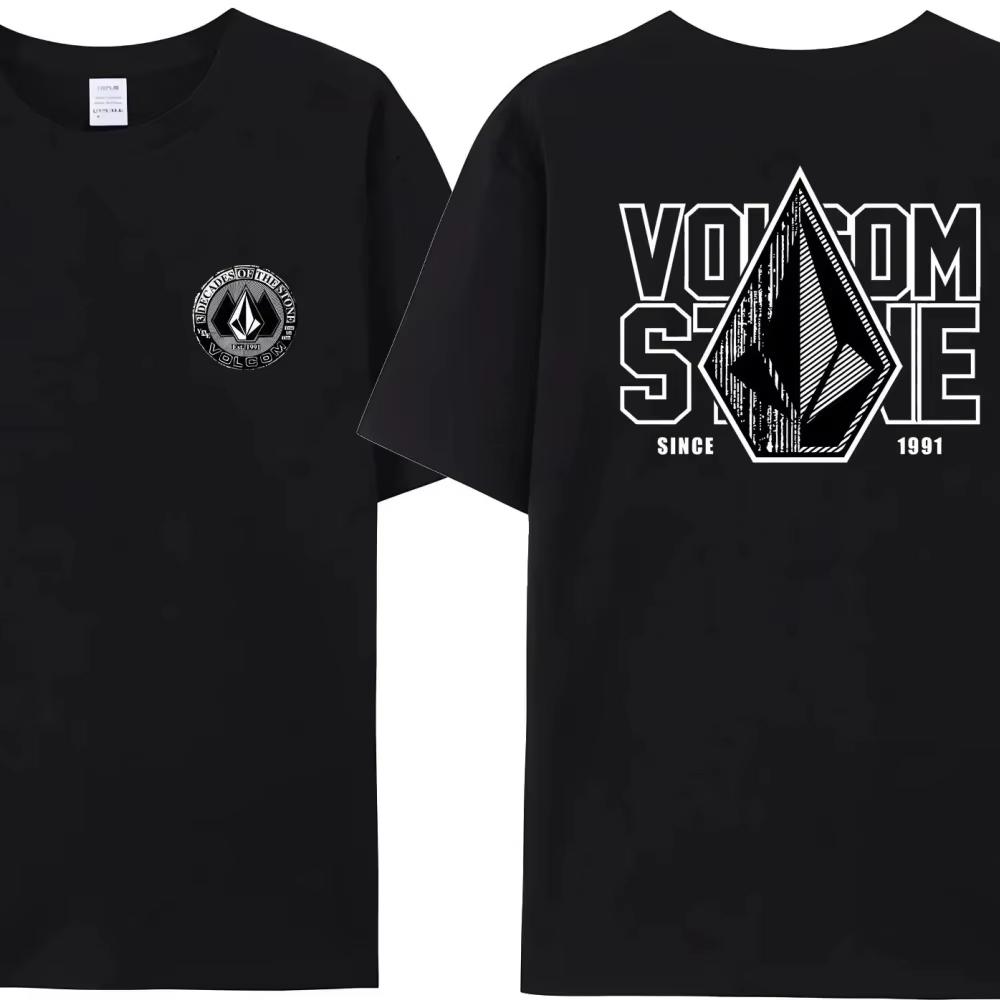 Hot Selling Volcom Obsidian Summer T-Shirt for Men in 2025, Comfortable and Fashionable Short Sleeved High-Quality pro choice