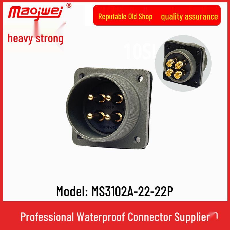 Heavy Duty 4-Pin US Standard Male/Female Connector Plug and Socket (MS3106A22-22S/MS3102A22-22P)