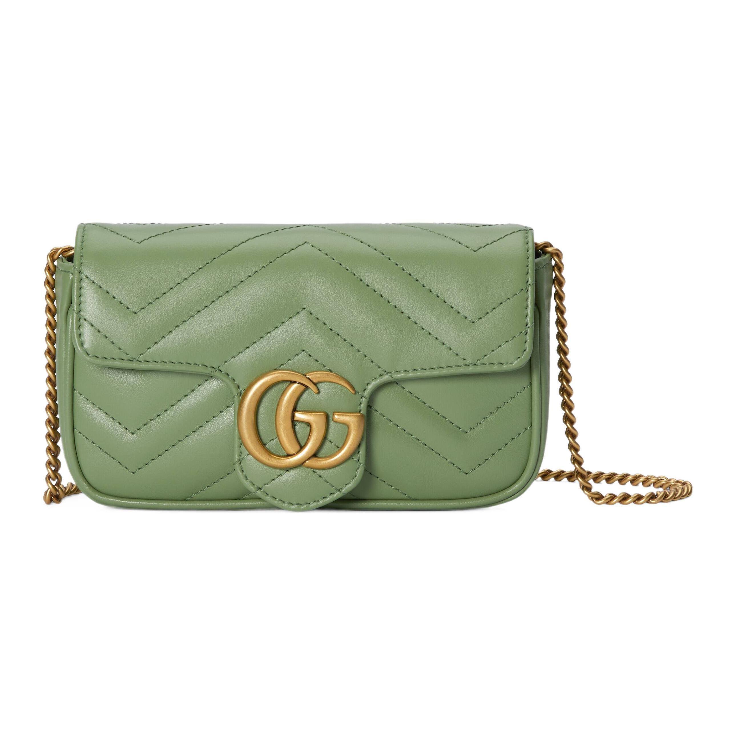 

Gucci GG Marmont Series Vintage Logo Quilted Leather Mini Shoulder Bag Women Shoulder Bag Green 476433-DTDHT-3408 Box(Basic Set+Box)