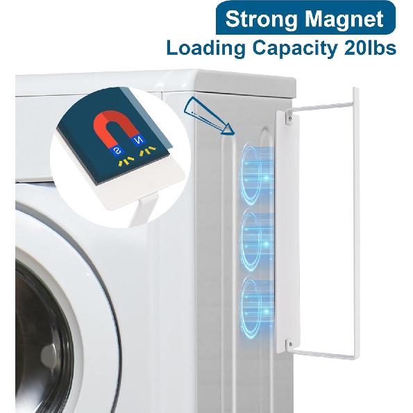 EASTTOWEST Magnetic Hanger Organizer Stacker,Clothes Hanger Storage Rack,Hanger Holder for Closet Laundry Room Washing Machine,White