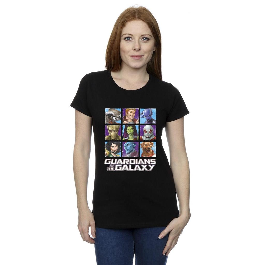 Guardians Of The Galaxy Womens/Ladies Character Squares Cotton T-Shirt