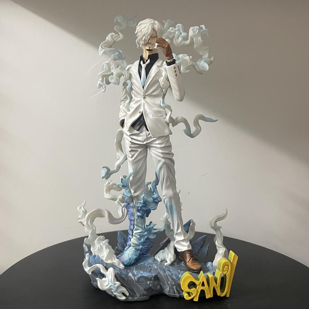 One Piece Ly Nika Sanji, Double-Headed Sculpture, Black Foot, Shanghis Gk Statue Model Ornament, Boxed Figure.