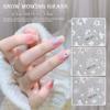 Iridescent Starburst Primrose White Crystal Nail Stickers – Semi-Transparent Flower Decals, Back Adhesive