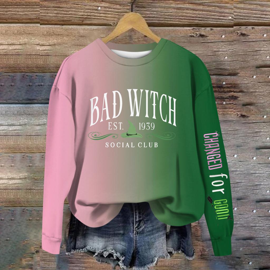 Women's Casual Fashion  Printing Long Sleeve O-Neck Pullover Hoodies