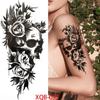 1 PC 210*114MM  Mermaid Temporary Tattoo For Women Men Realistic Fox Lion Flower Tattoos Sticker Back Arm Disposable Death Skull Fake Tatoo