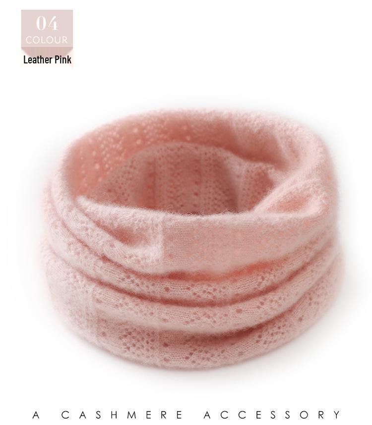 Women's Autumn & Winter Pure Cashmere Hollow Crochet Neck Warmer & Decorative Scarf