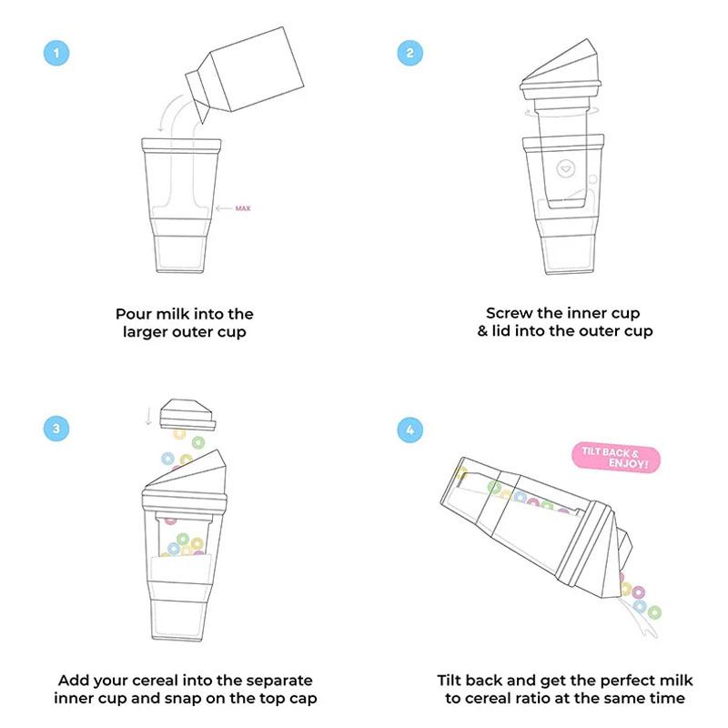 Crunch Cup On-the-Go Portable Milk Cereal Tumbler