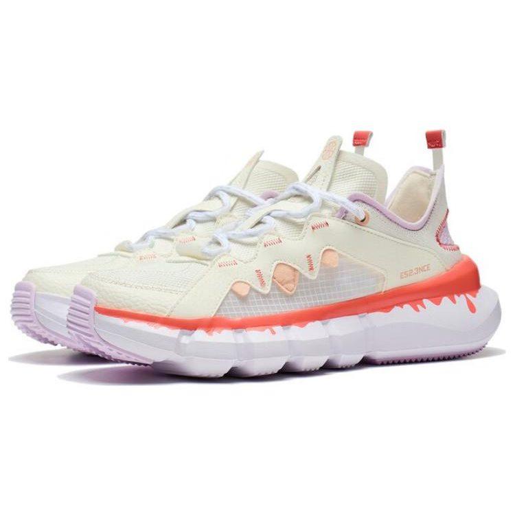 Li Ning Wade Essence Comfortable Slip Resistant Abrasion Resistant Low Top Casual Shoes Women's White Purple Pink ABCT050-3