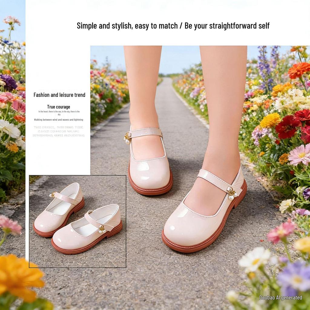 Children's Stage Performance Leather Shoes: Princess, Page Boy, Hosting, Choir Options In Red, White, Black.