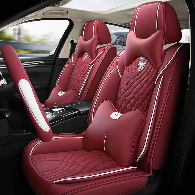 Universal Leather Car Seat Cover & Cushion for All Seasons - Winter Model