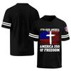 Men's V Neck Short Sleeve Sports T Shirt Casual Athletic Jersey with Independence Day Patriotic Print America 250 Freedom Graphic Tee