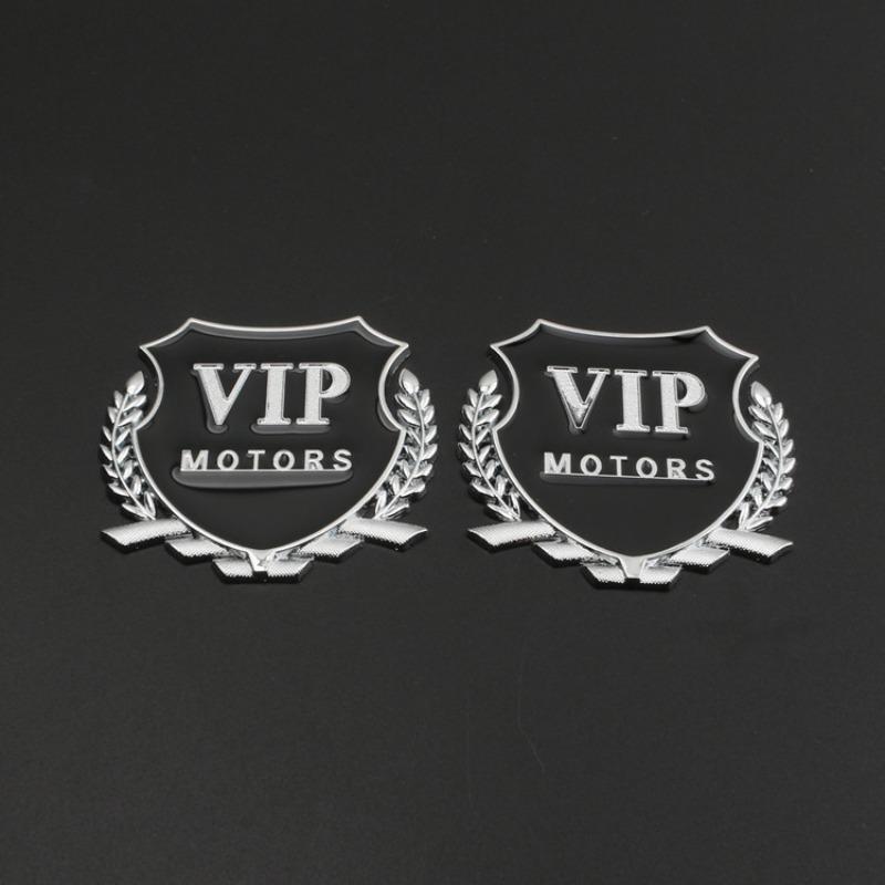 New Personalized VIP Car Logo Car VIP Word Logo Side Logo Decorative Sticker Modified Metal Tail Logo JP Car Sticker