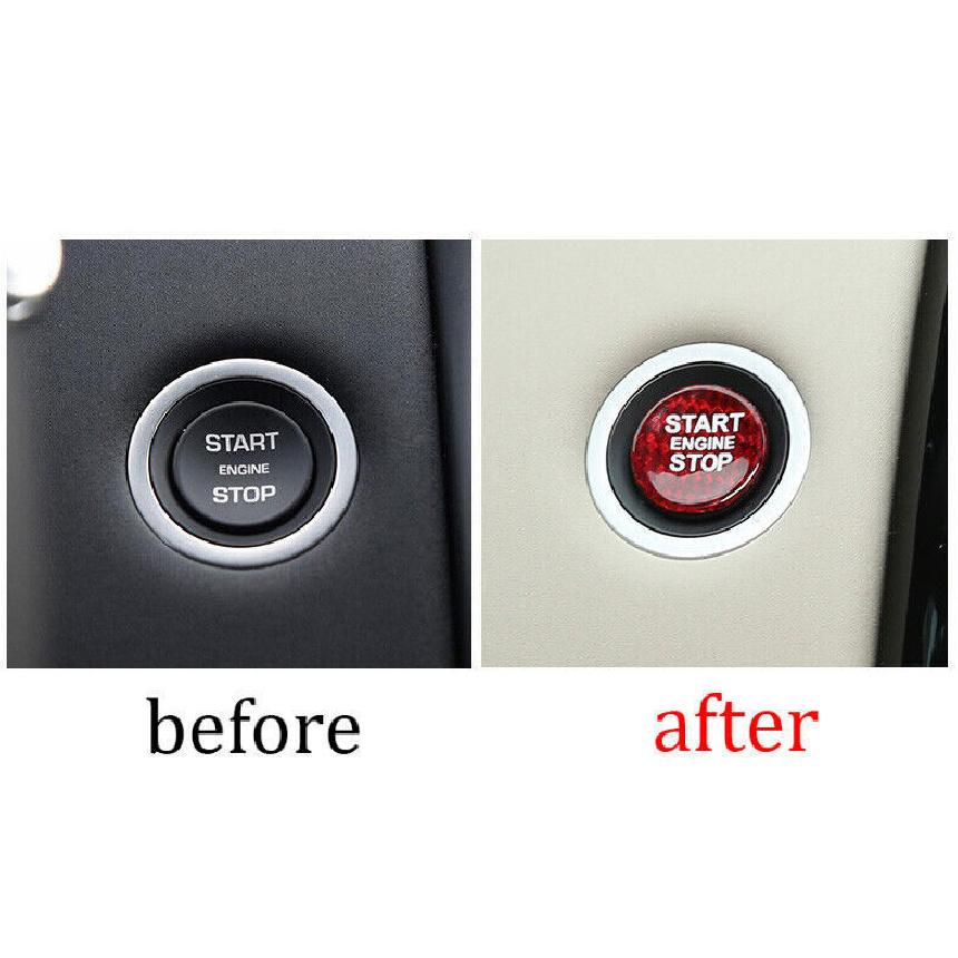 For Range Rover Evoque 12-19 Red Carbon Fiber Start Button Ignition Switch Trim