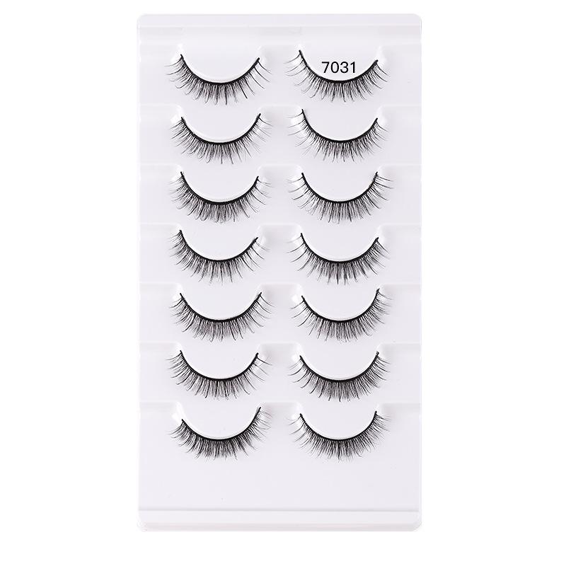7 Pairs Of Chemical Fiber False Eyelashes Simulation Curled Thick Short Eyelashes