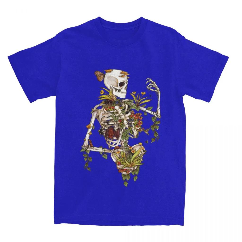 Crazy Bones Und Botanik T-Shirts Herren Damen Reine Pflanzen Skelett Schädel Kunst T-Shirts Shirt Bedruckte Kleidung