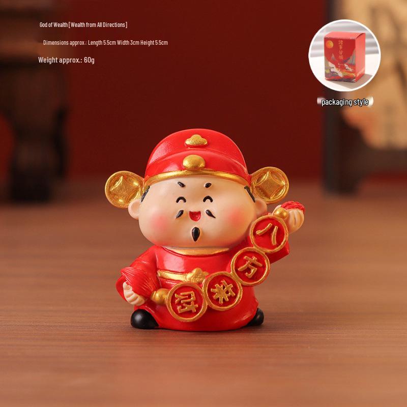 Wealth God Figurine: Exquisite Office & Home Decor, Healing Souvenir