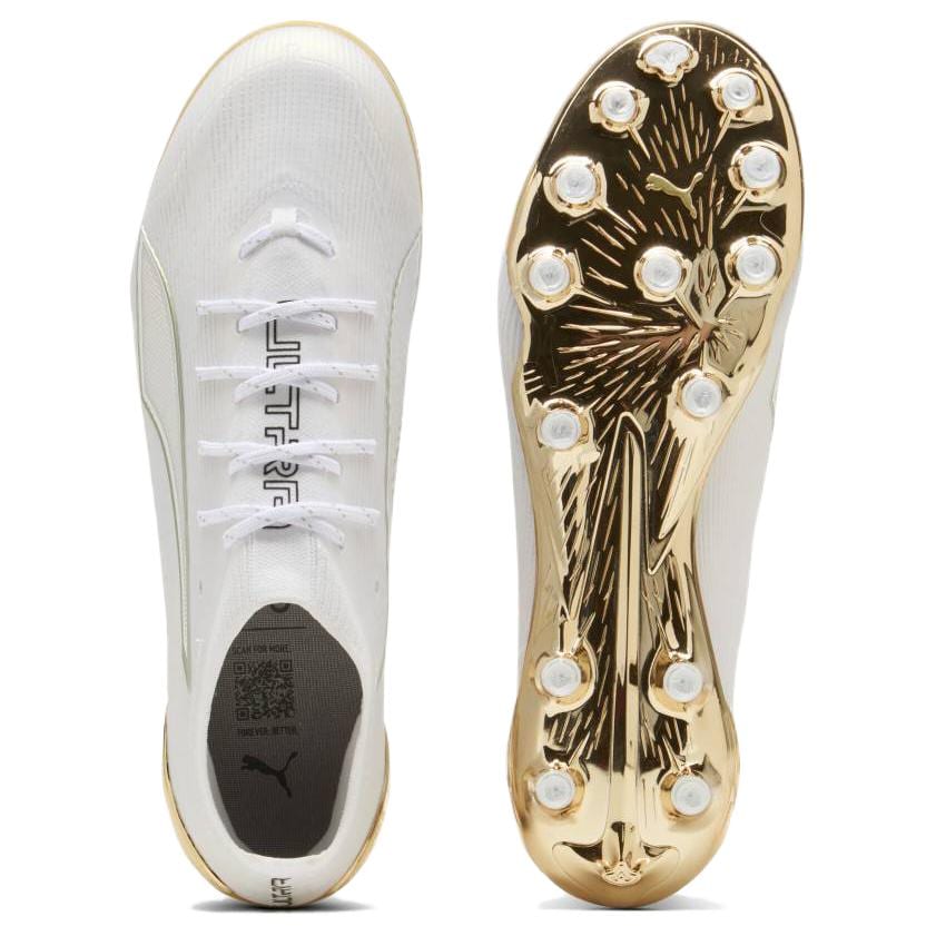 PUMA ULTRA 6 Support Soccer Shoes Unisex White Gold 108996-04