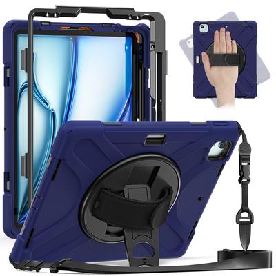 Voor iPad Air 11 (2025)/(2024) Hoes met Schouderriem TPU+PC+Siliconen Standaard Tablethoes