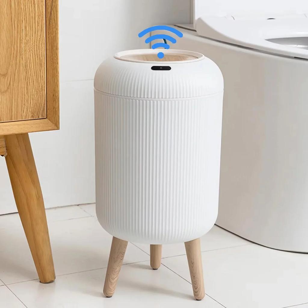 Smart Sensing Trash Can Household Living Room Bedroom Touchless Automatic Kitchen Recycle Waste Bin with Lid / 6 Rolls Trash Bag