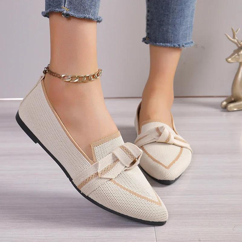 2024 Autumn New Pointed Flat Shoes Fashion Casual Slip-on Women's Shoes Large Size 36-43