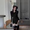 Autumn & Winter V-Neck Knitted Petite Dress - Sweet & Spicy Hip-Hugging Style