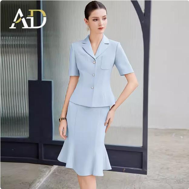 Elegant Retro Fishtail Skirt and Suit Collar Two-Piece Set
