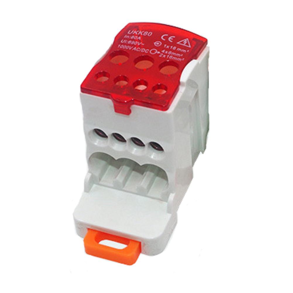 UKK80 Single-Stage Splitter Box Wire Connector Split Din Rail Terminal Block Junction Box Power Wire Electrical Connector