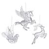 1/3pcs Acrylic Christmas Ornaments Flying Unicorn Elk Snowflake Xmas Tree Hanging Pendants 2026 New Year Home Decoration Gifts