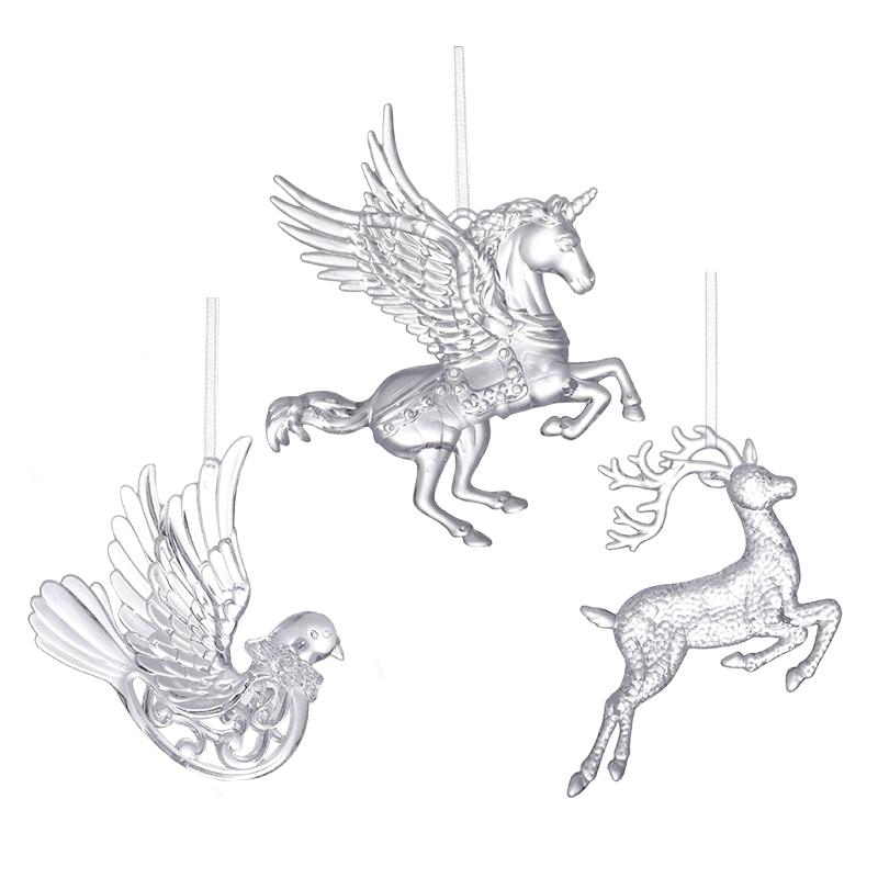 1/3pcs Acrylic Christmas Ornaments Flying Unicorn Elk Snowflake Xmas Tree Hanging Pendants 2026 New Year Home Decoration Gifts