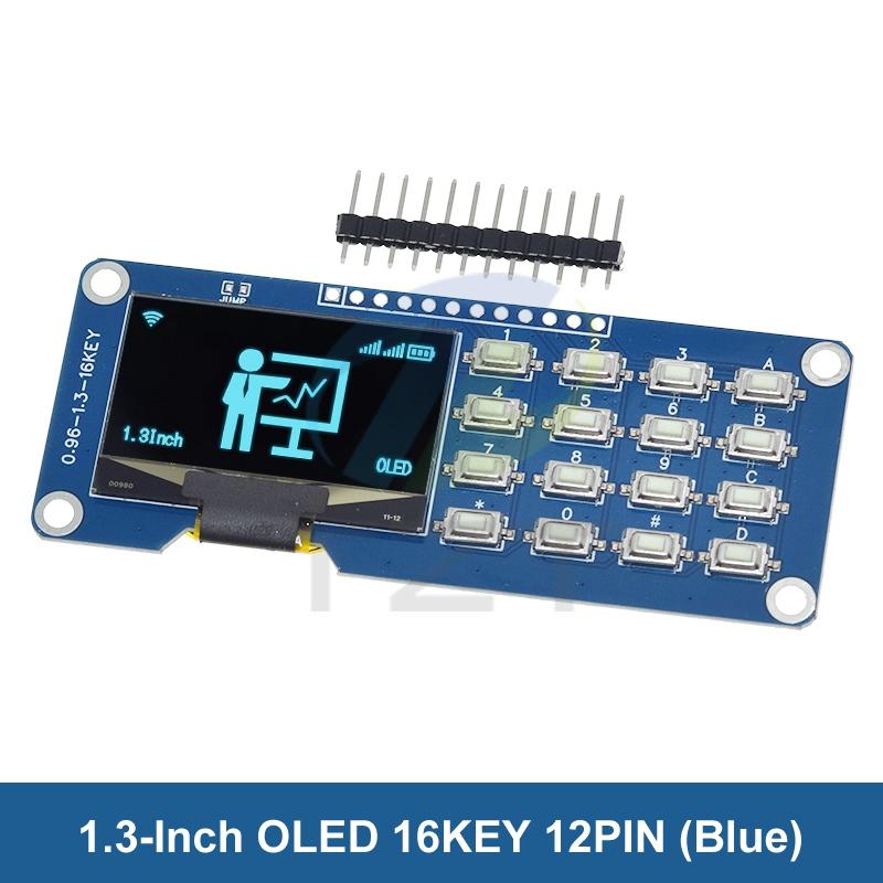 TZT 0.96/1.3 inch I2C OLED Display Driver SH1116/SH1315 with 1x4/4x4 keyboard Display Module screen module
