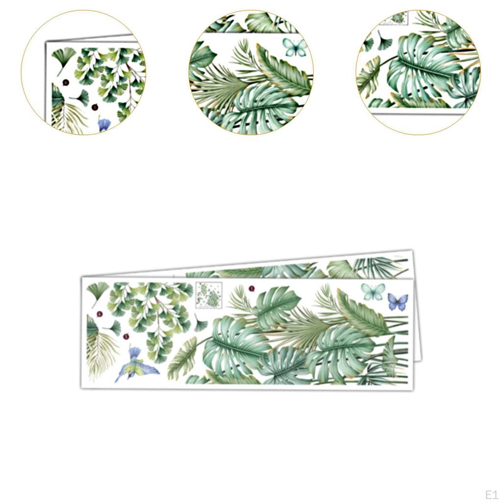 Green Plants Wall Mural Sticker Modern Style Murals Leaves Art