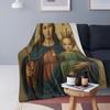 Jesus Catholic Christian Religiou Holy Virgin Mary Blanket Soft Warm Flannel Throw Blanket Plush for Bed Picnic Travel Home Sofa