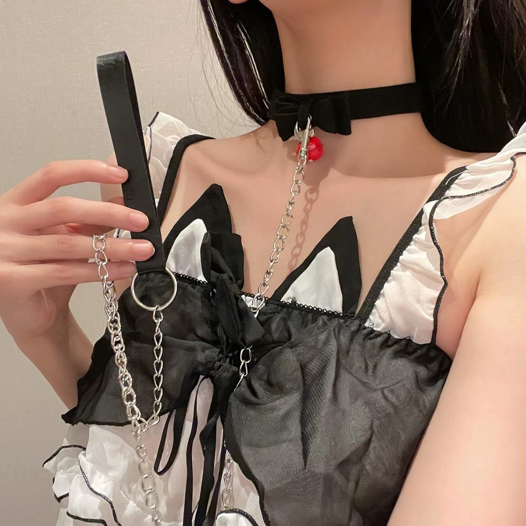 Ρυθμιζόμενο Κολιέ Choker Κουδουνάκι Unisex με Αλυσίδα Λουρί, Γοτθικό Punk Cosplay Κολιέ Κοσμήματα για Άνδρες Γυναίκες Καθημερινό Πάρτι